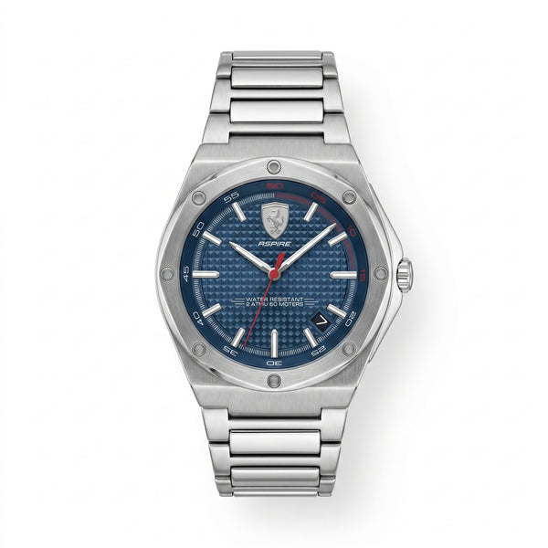 Scuderia Ferrari Aspire – Blue Textured Dial & Stainless Steel Bracelet