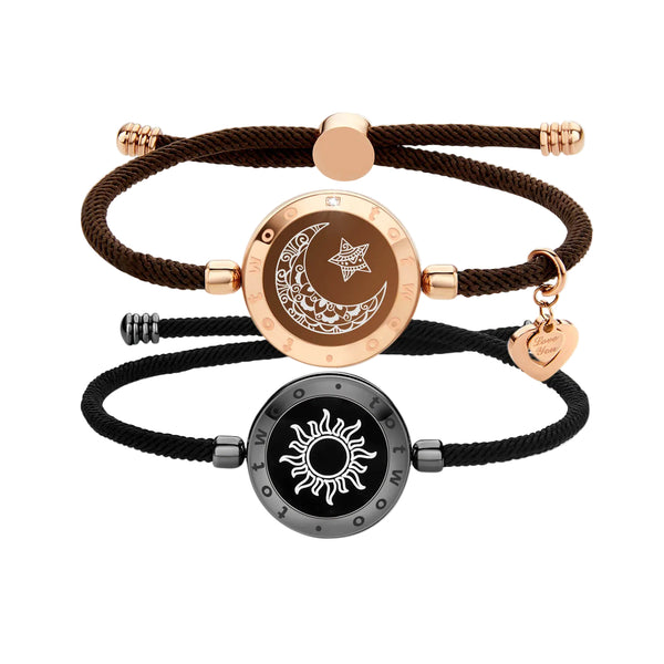 Totwoo Love Sun & Moon Touch Bracelets - sun-moon-touch-bracelets-with-milan-rope-black-brown