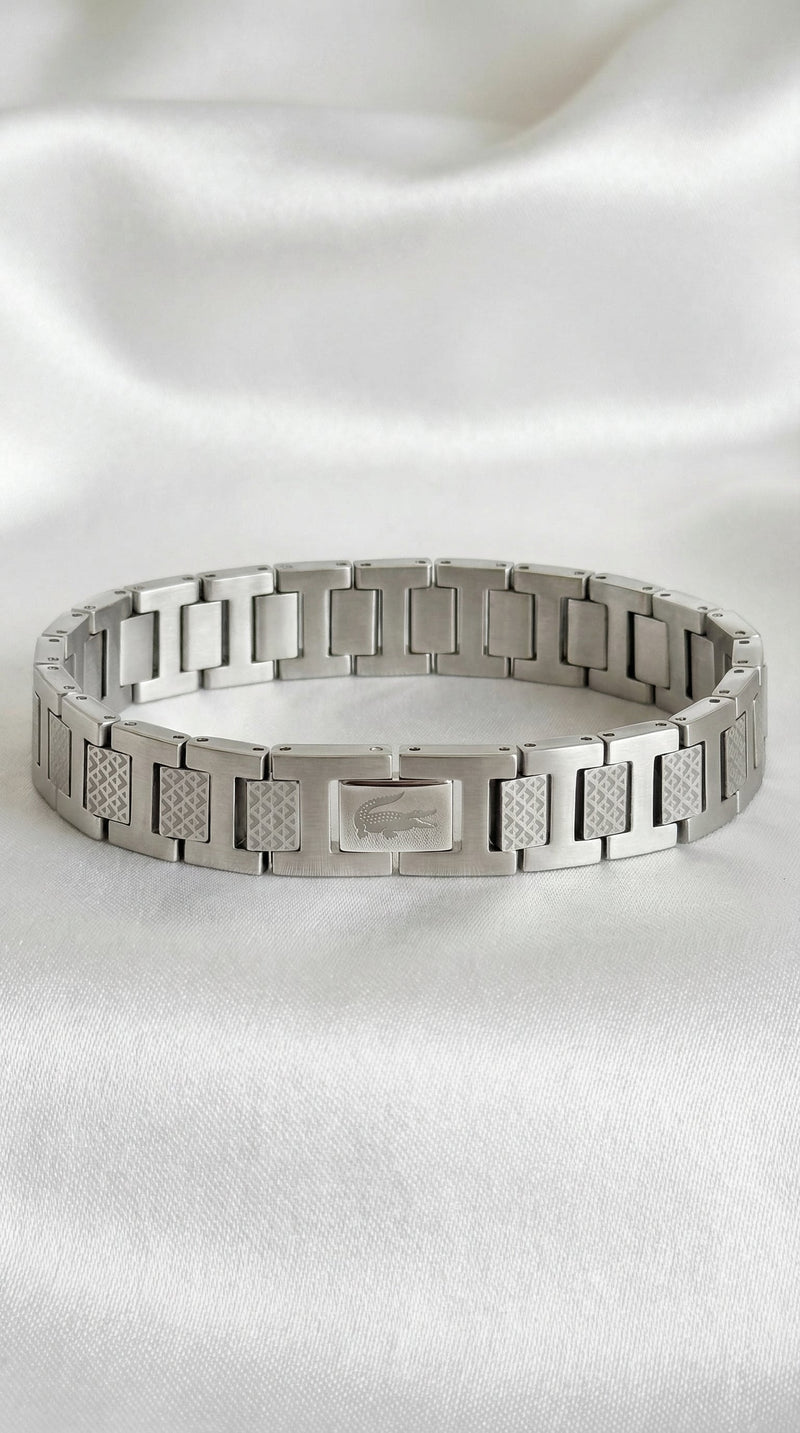 Lacoste Bracelet for Men silver men's stainless steel bracelet in silver