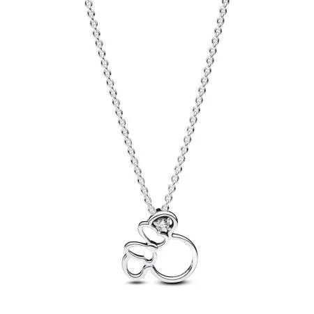 Pandora S925 Sparkling Mickey Silhouette Necklace - مجوهرات فضة في مصر
