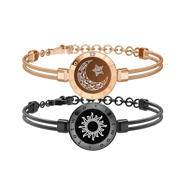 Sun & Moon Touch Bracelets with Snake Chain - sun-moon-touch-bracelets-with-snake-chain