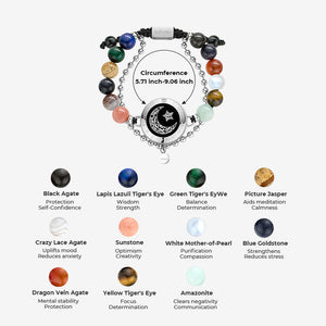 Moon&Star Touch Bracelets with Matching Beads (Solar System Guardian Beads) - Naggat Silver - Women's Silver Bracelet - image 6