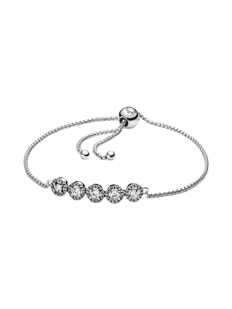 Round Sparkle Slider 925 Sterling Silver Bracelet Naggat Silver