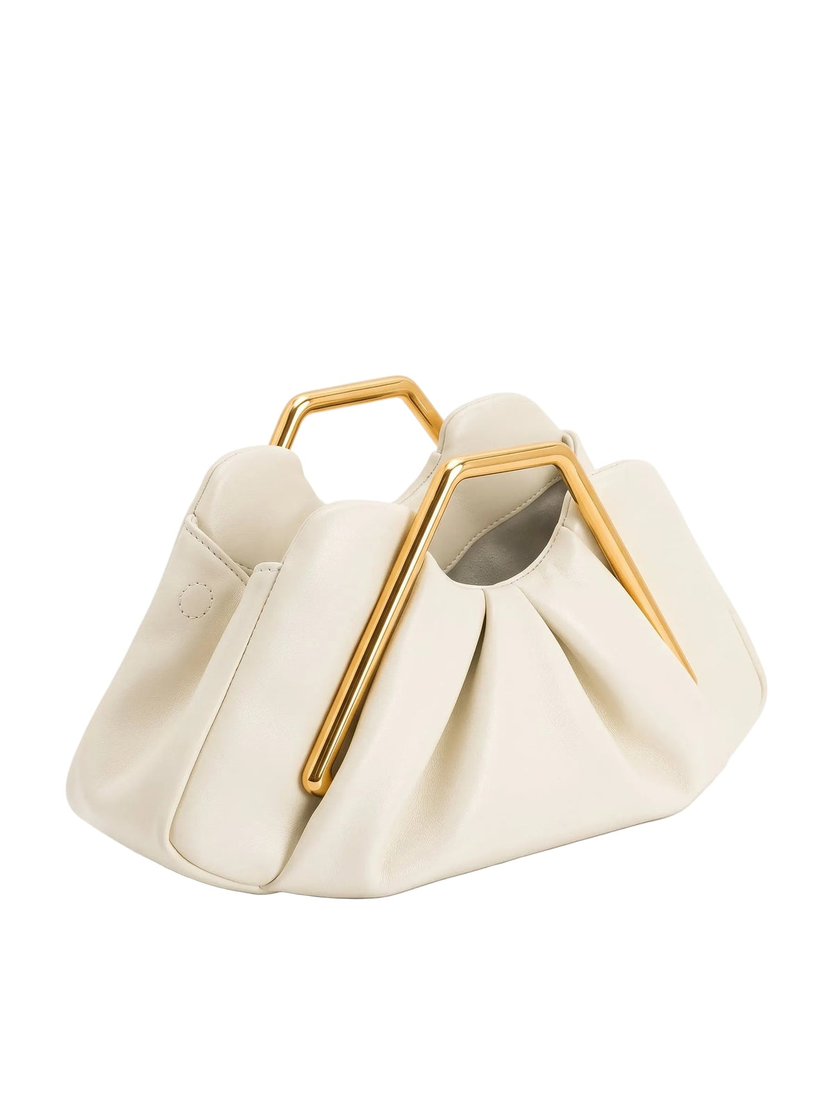JW PEI Lila Metal Frame Clutch - Ivory silver clutch bags, image 4