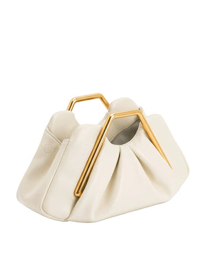 JW PEI Lila Metal Frame Clutch - Ivory silver clutch bags, image 4