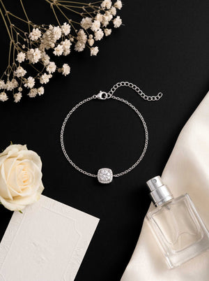 Sparkling Halo Chain Bracelet sterling silver 925 women's sterling silver bracelet, image 6