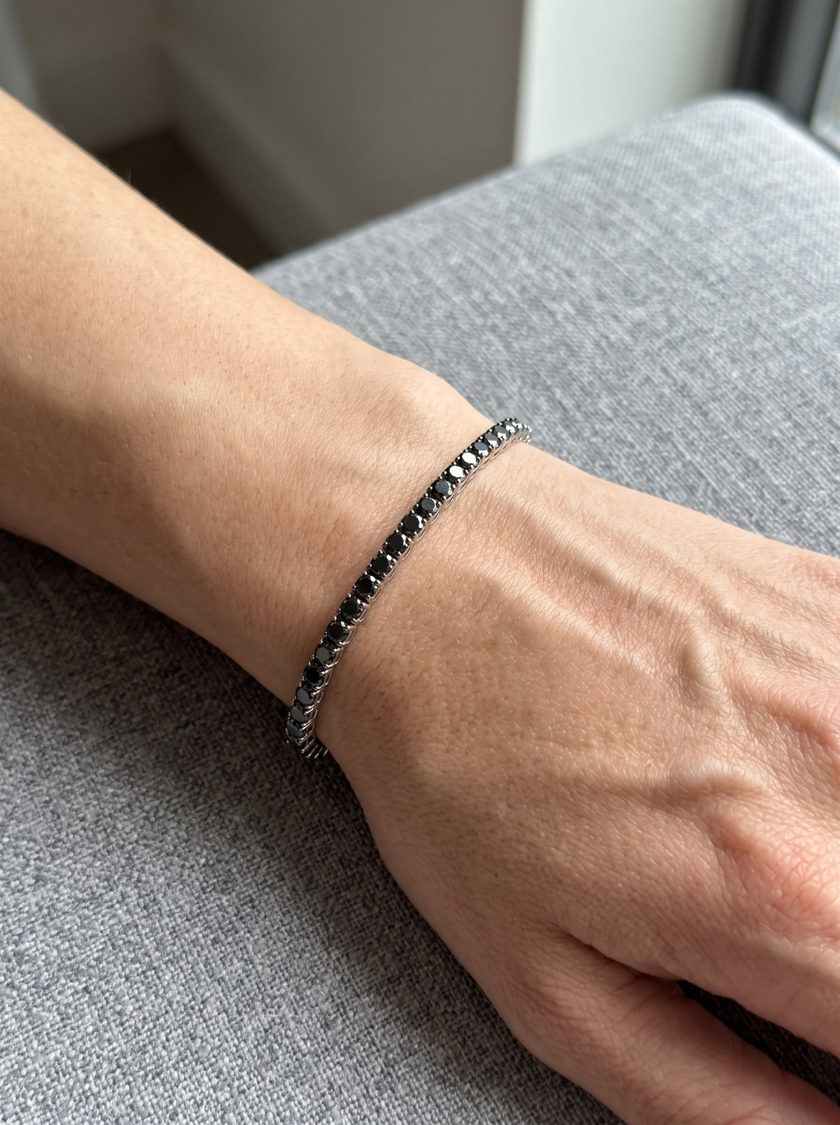 Couples Tennis Bracelets – Black & Silver Naggat Silver