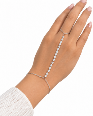 Zircon Tennis Handchain - Women's Sterling Silver Bracelet sterling silver 925 women's sterling silver bracelet