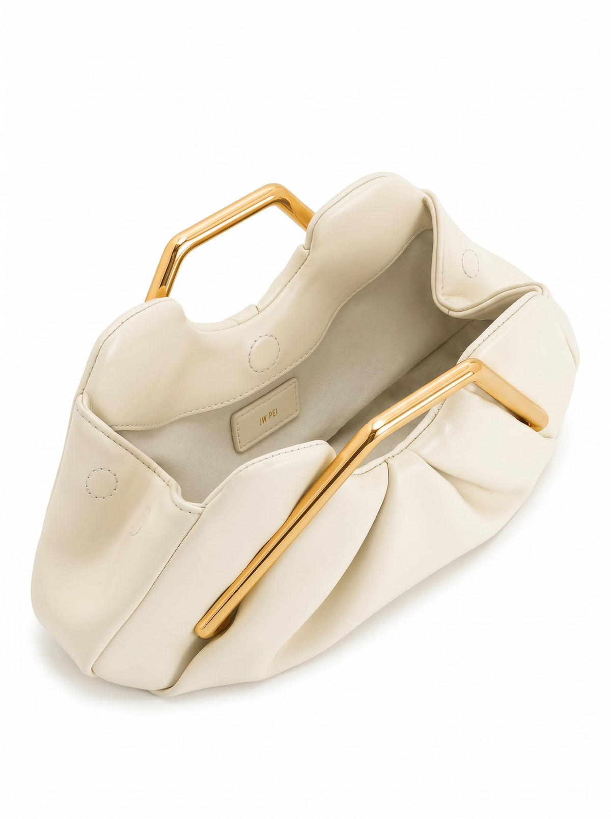 JW PEI Lila Metal Frame Clutch - Ivory silver clutch bags, image 8