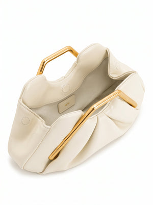JW PEI Lila Metal Frame Clutch - Ivory silver clutch bags, image 8