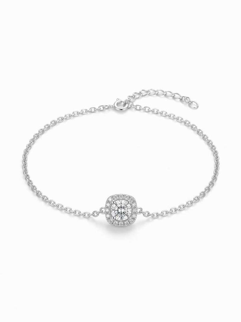 Sparkling Halo Chain Bracelet sterling silver 925 women's sterling silver bracelet