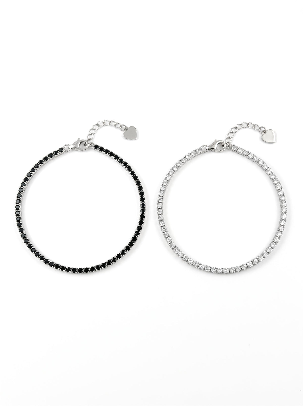 Couples Tennis Bracelets – Black & Silver Naggat Silver