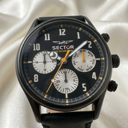 Sector 660 Chronograph – Black Case & Leather Strap