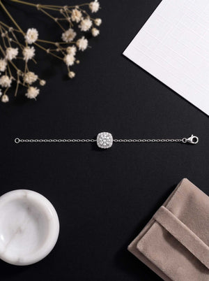 Sparkling Halo Chain Bracelet sterling silver 925 women's sterling silver bracelet, image 7