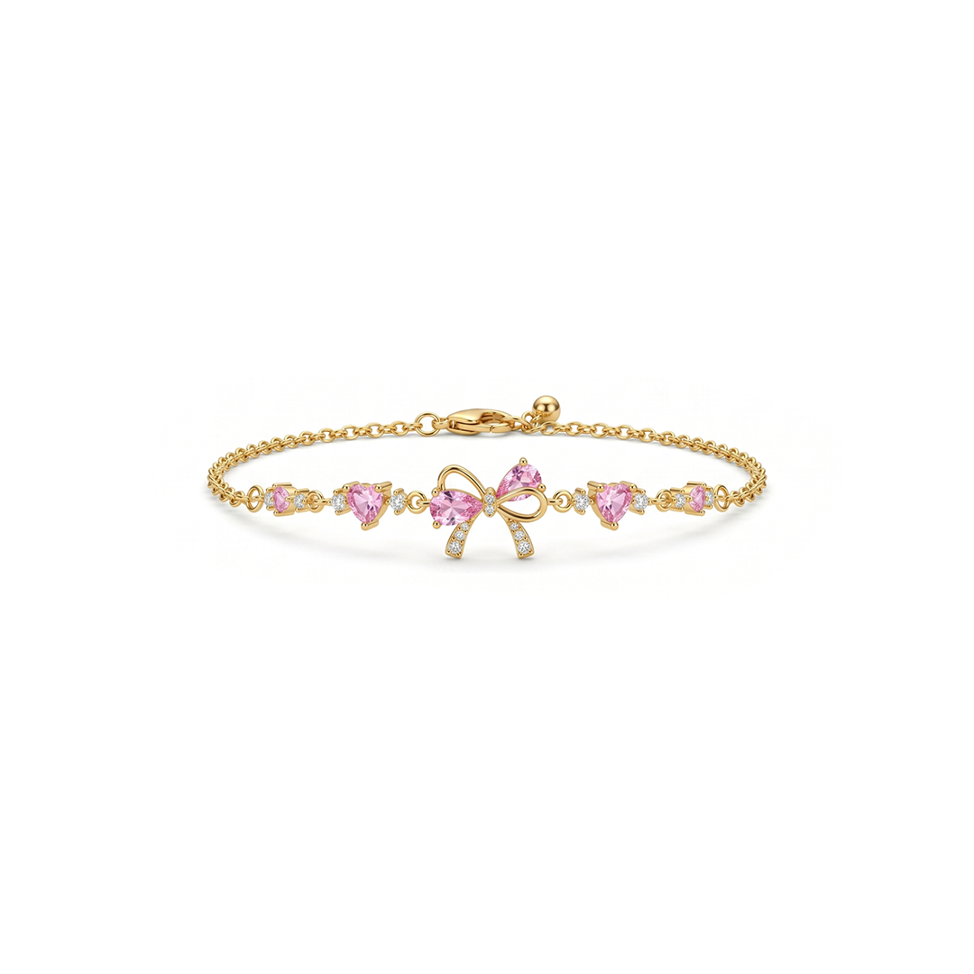 Pink Bow Bracelet – Elegant Jewelry