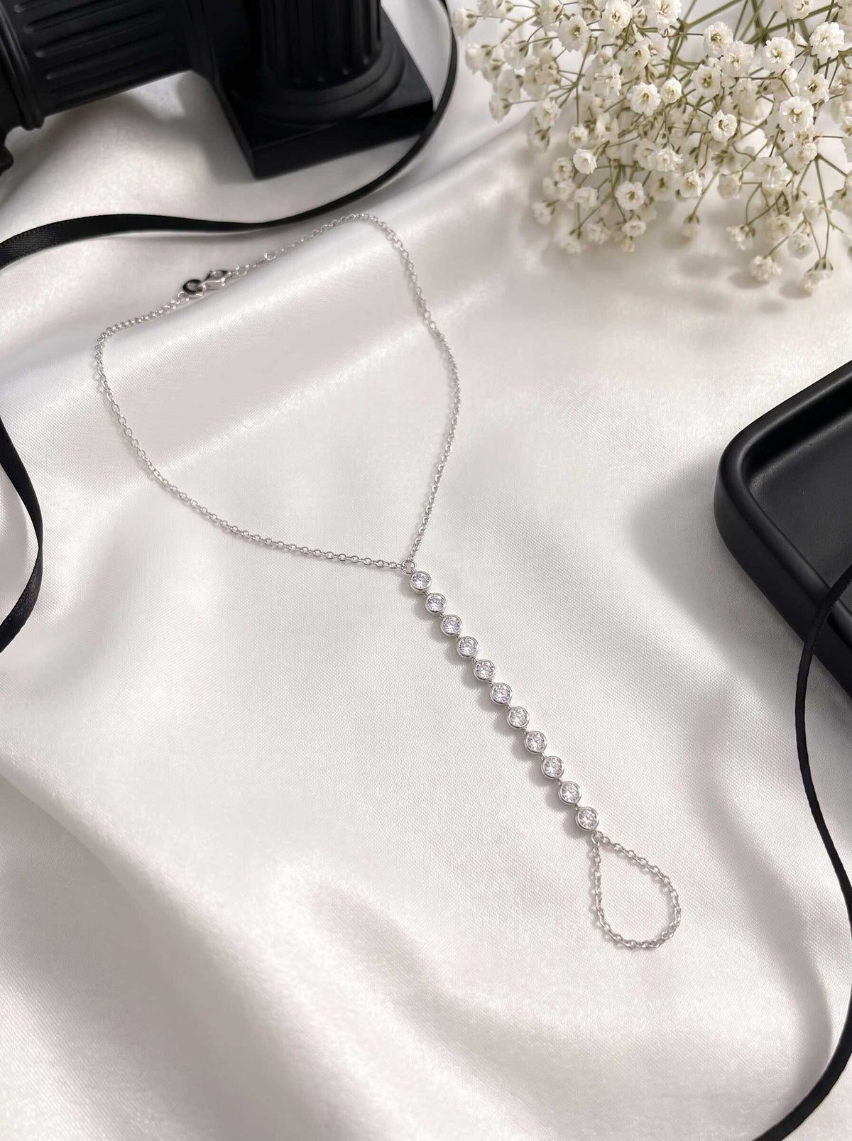Zircon Tennis Handchain - Women's Sterling Silver Bracelet sterling silver 925 women's sterling silver bracelet, image 7