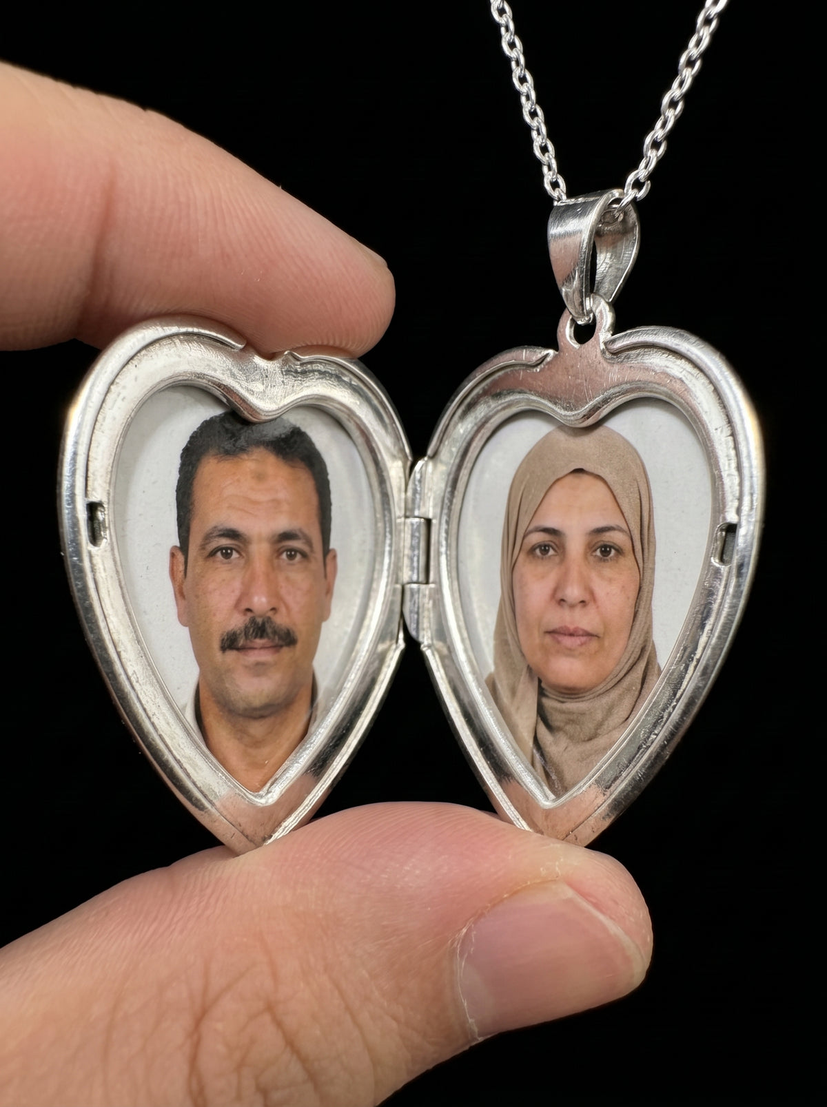 Silver Heart Two-Photo Locket - Naggat Silver - Women's Silver Necklace - image 2