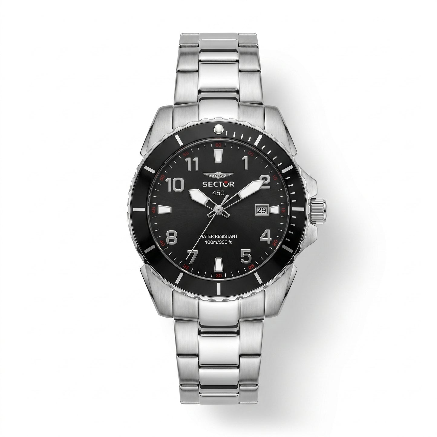 Sector 450 Diver Watch – Black Dial & Stainless Steel Bracelet - مجوهرات فضة في مصر