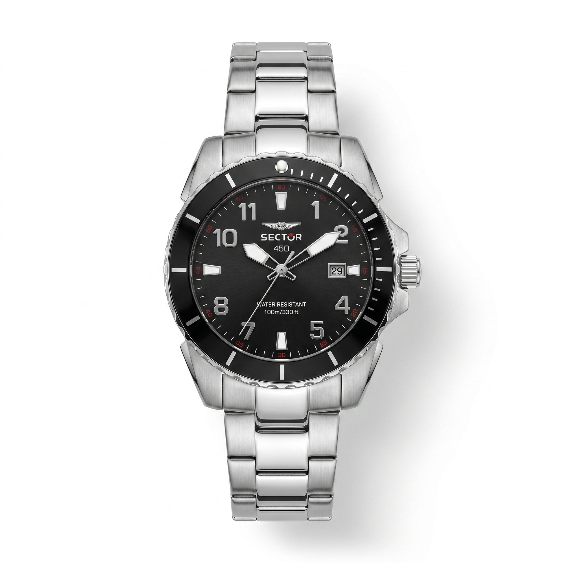 Sector 450 Diver Watch – Black Dial & Stainless Steel Bracelet - مجوهرات فضة في مصر