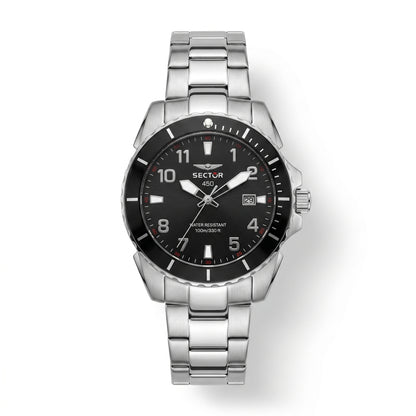 Sector 450 Diver Watch – Black Dial & Stainless Steel Bracelet - مجوهرات فضة في مصر