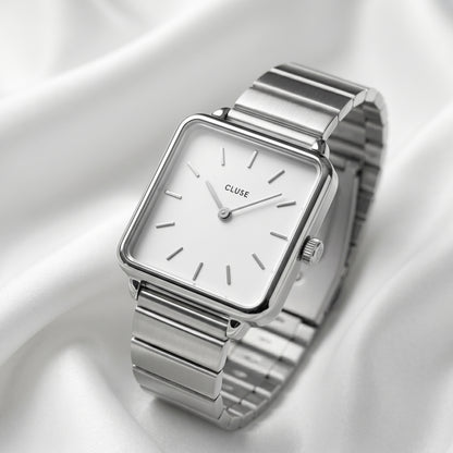 CLUSE La Tétragone – Silver Square Watch