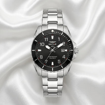 Sector 450 Diver Watch – Black Dial & Stainless Steel Bracelet