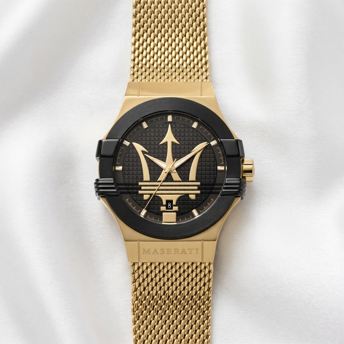 Maserati Potenza – Black Dial & Gold Mesh Strap