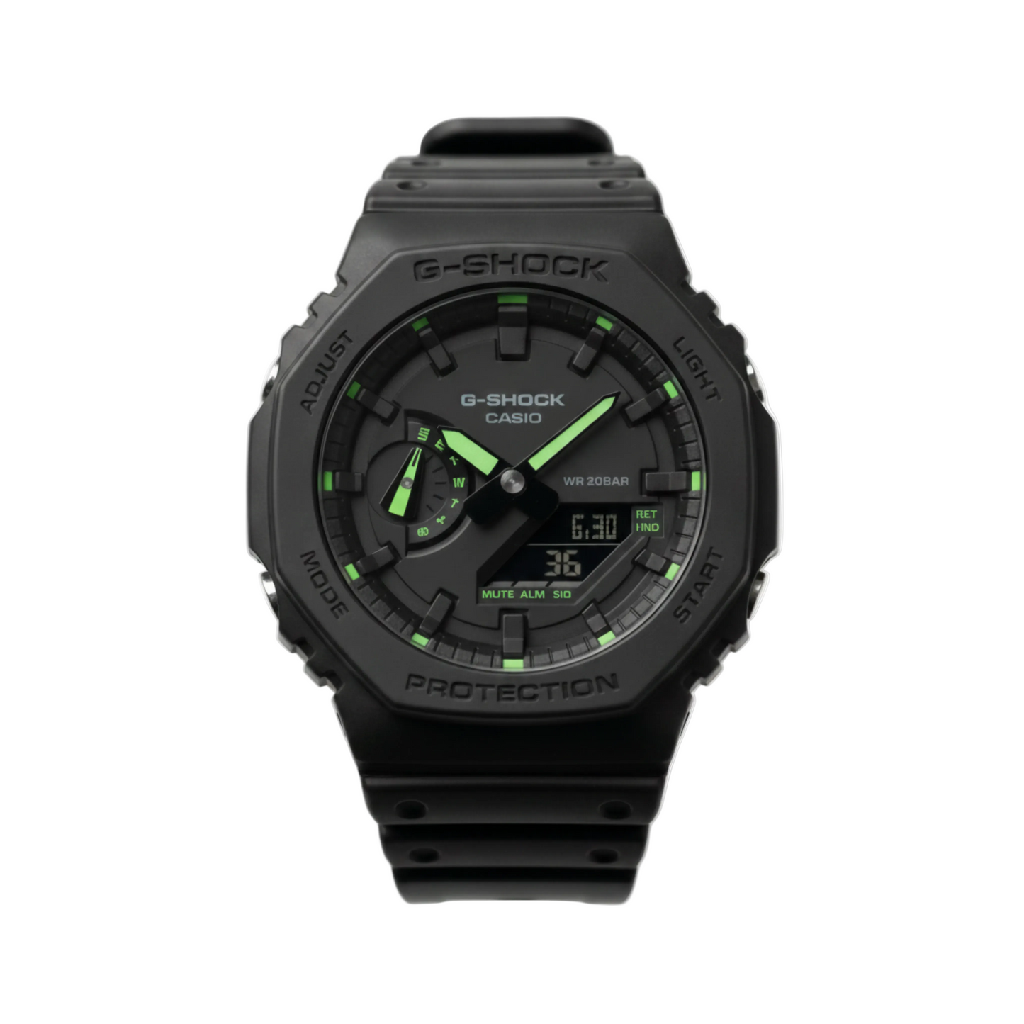 Casio G-Shock "CasiOak" – Black & Neon Green Sport Watch - مجوهرات فضة في مصر