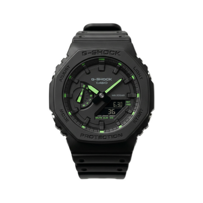 Casio G-Shock "CasiOak" – Black & Neon Green Sport Watch - مجوهرات فضة في مصر