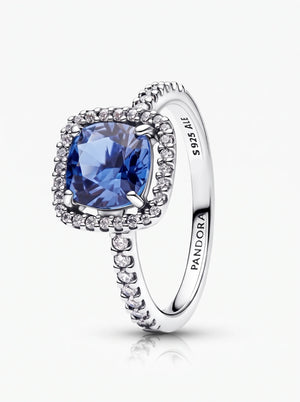 Sparkling Blue Halo Ring - 6 / 7 / 8 / 9