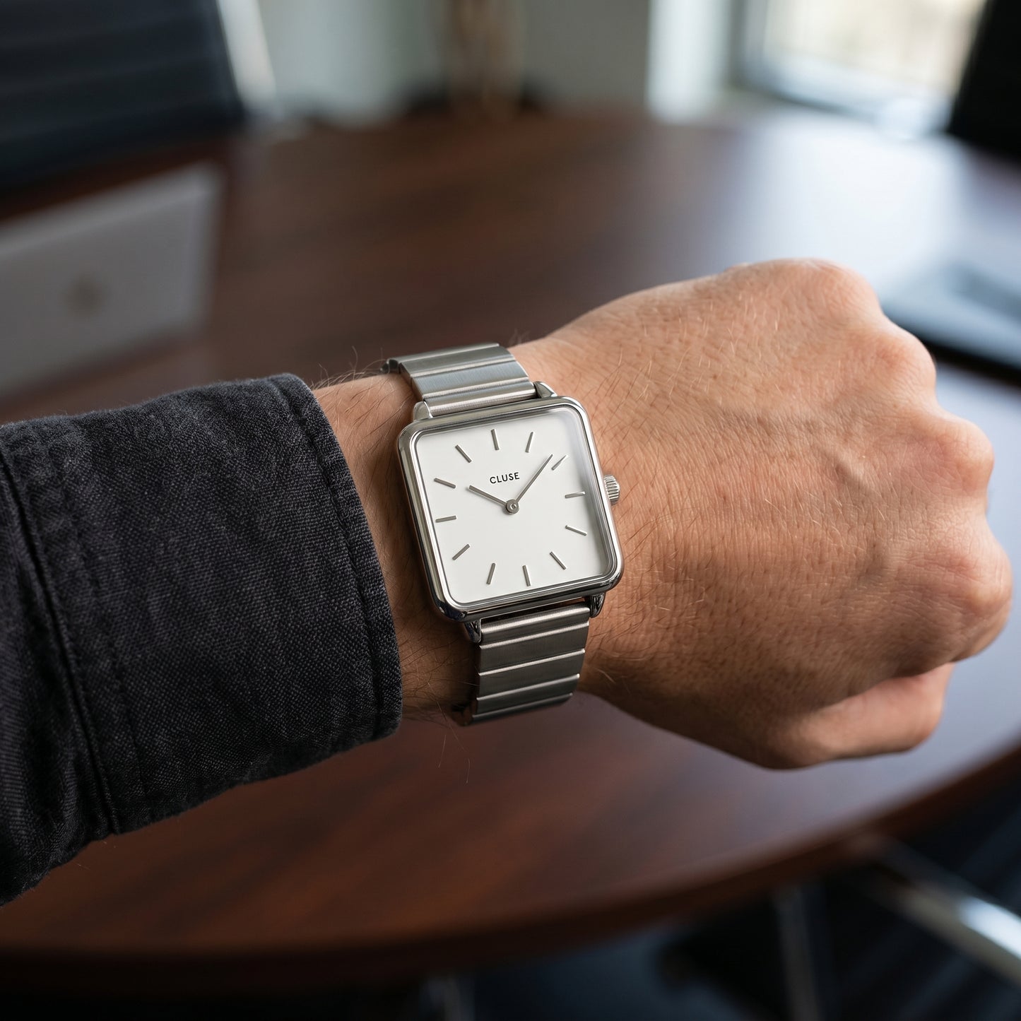 CLUSE La Tétragone – Silver Square Watch