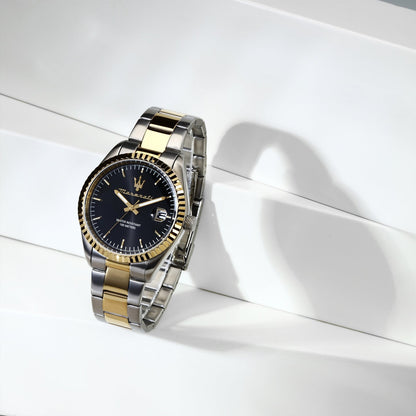 Maserati Tradizione Two-Tone – Black Dial & Fluted Bezel
