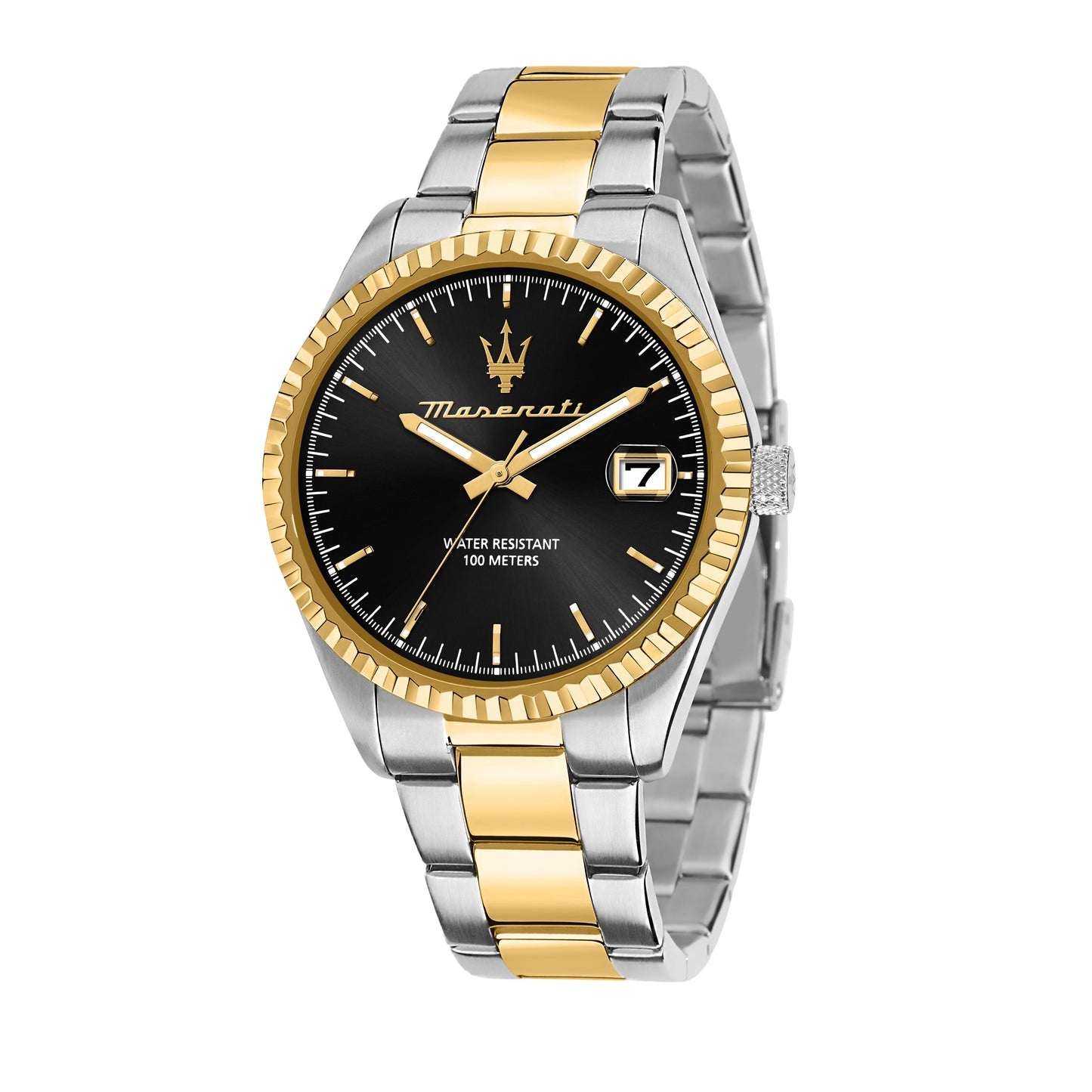 Maserati Tradizione Two-Tone – Black Dial & Fluted Bezel - مجوهرات فضة في مصر