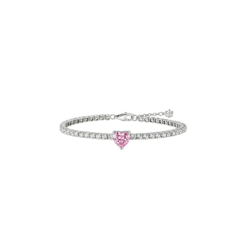 Pandora Sparkling Heart Tennis Bracelet (PINK)