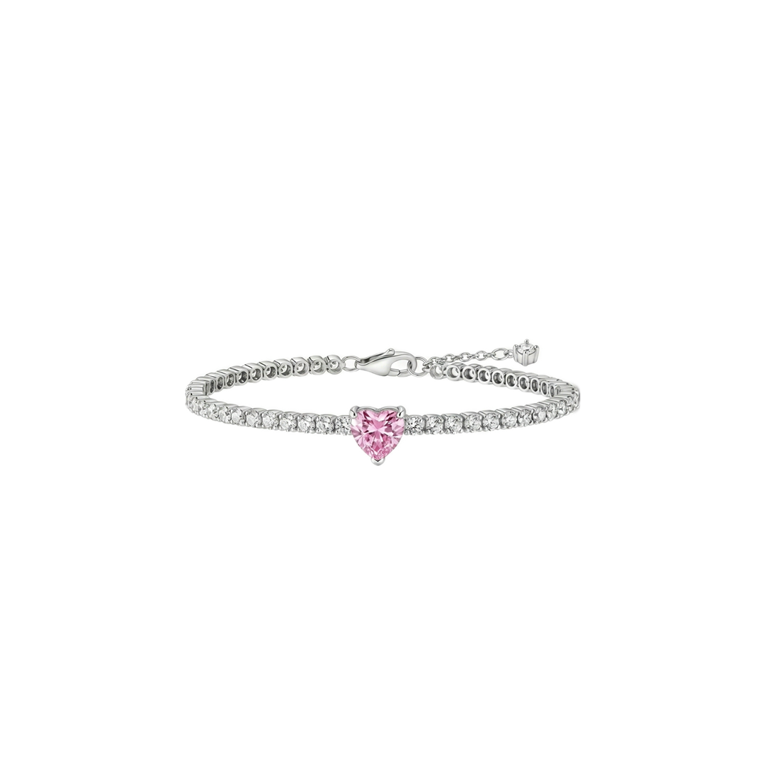 Pandora Sparkling Heart Tennis Bracelet (PINK)