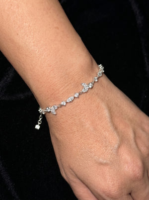 Sparkling Herbarium Cluster Link Bracelet - Naggat Silver - Women's Silver Bracelet - image 8