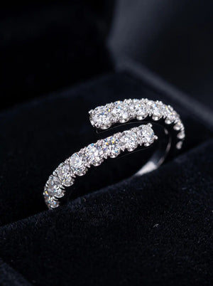Pave CZ Bypass Ring silver women's zircon ring, image 4