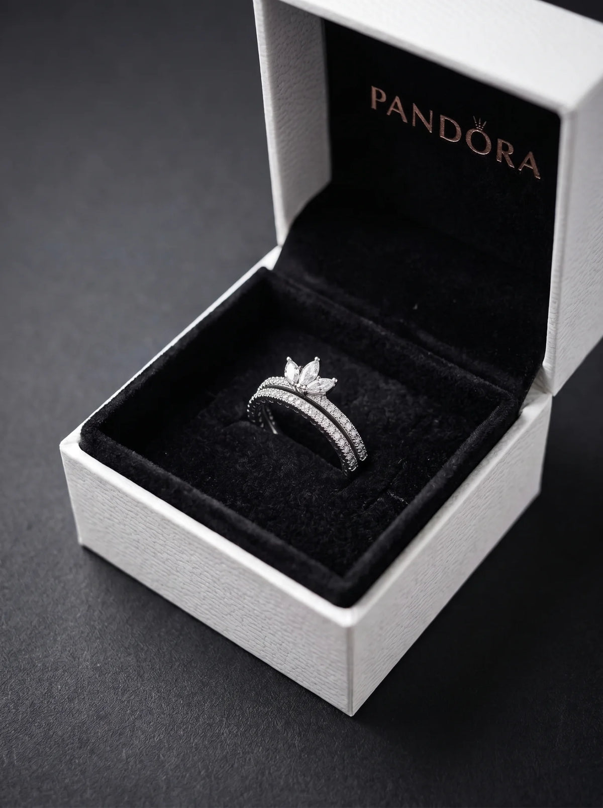 Tear shaped Tiara Ring Set - view 3