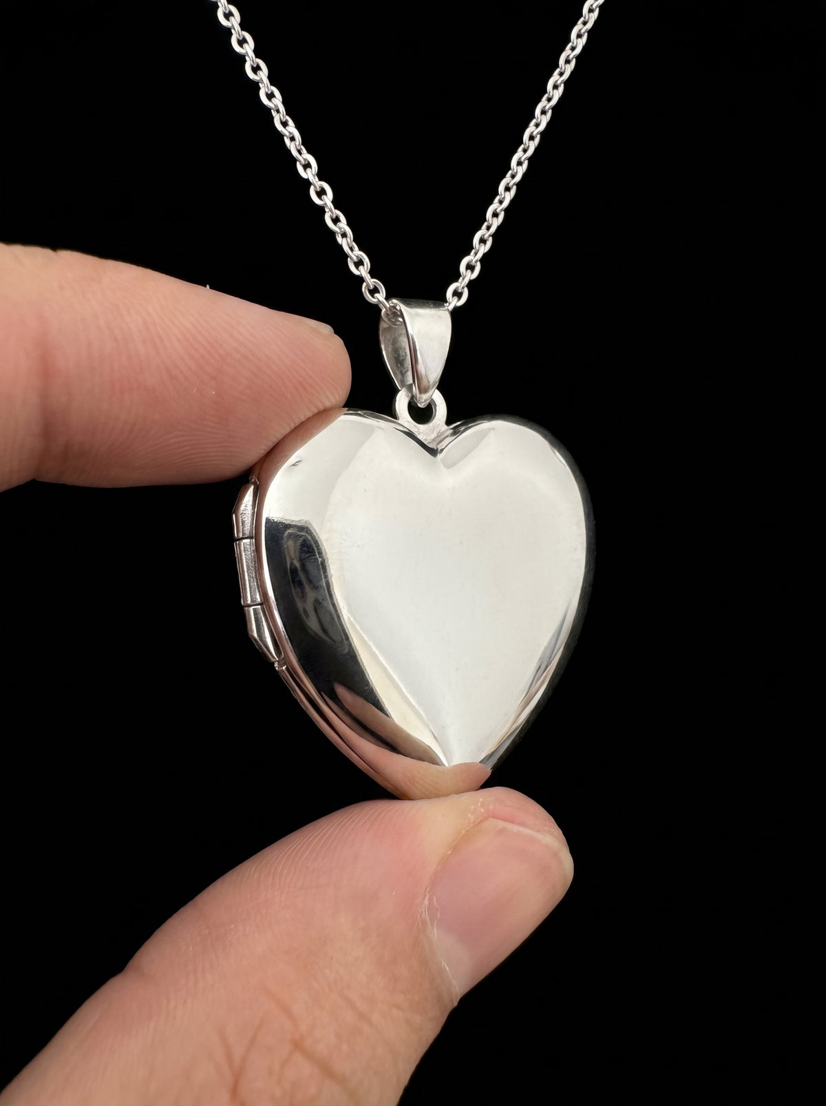 Silver Heart Two-Photo Locket - Naggat Silver - Women's Silver Necklace - image 3