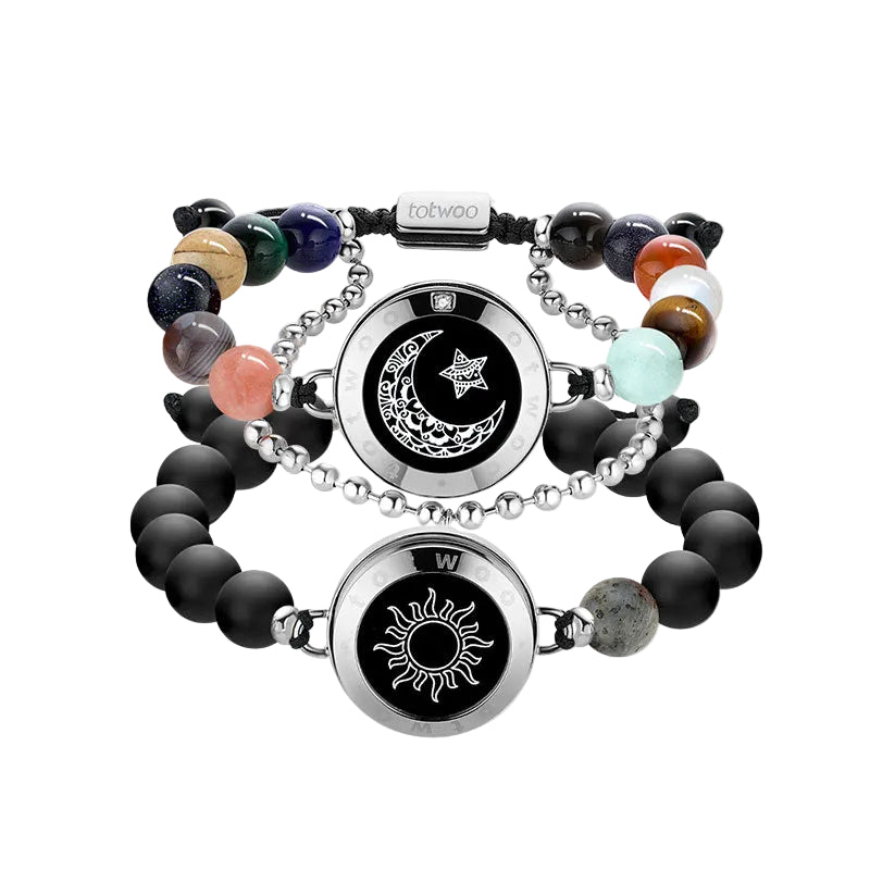 Moon&Star Touch Bracelets with Matching Beads (Solar System Guardian Beads)