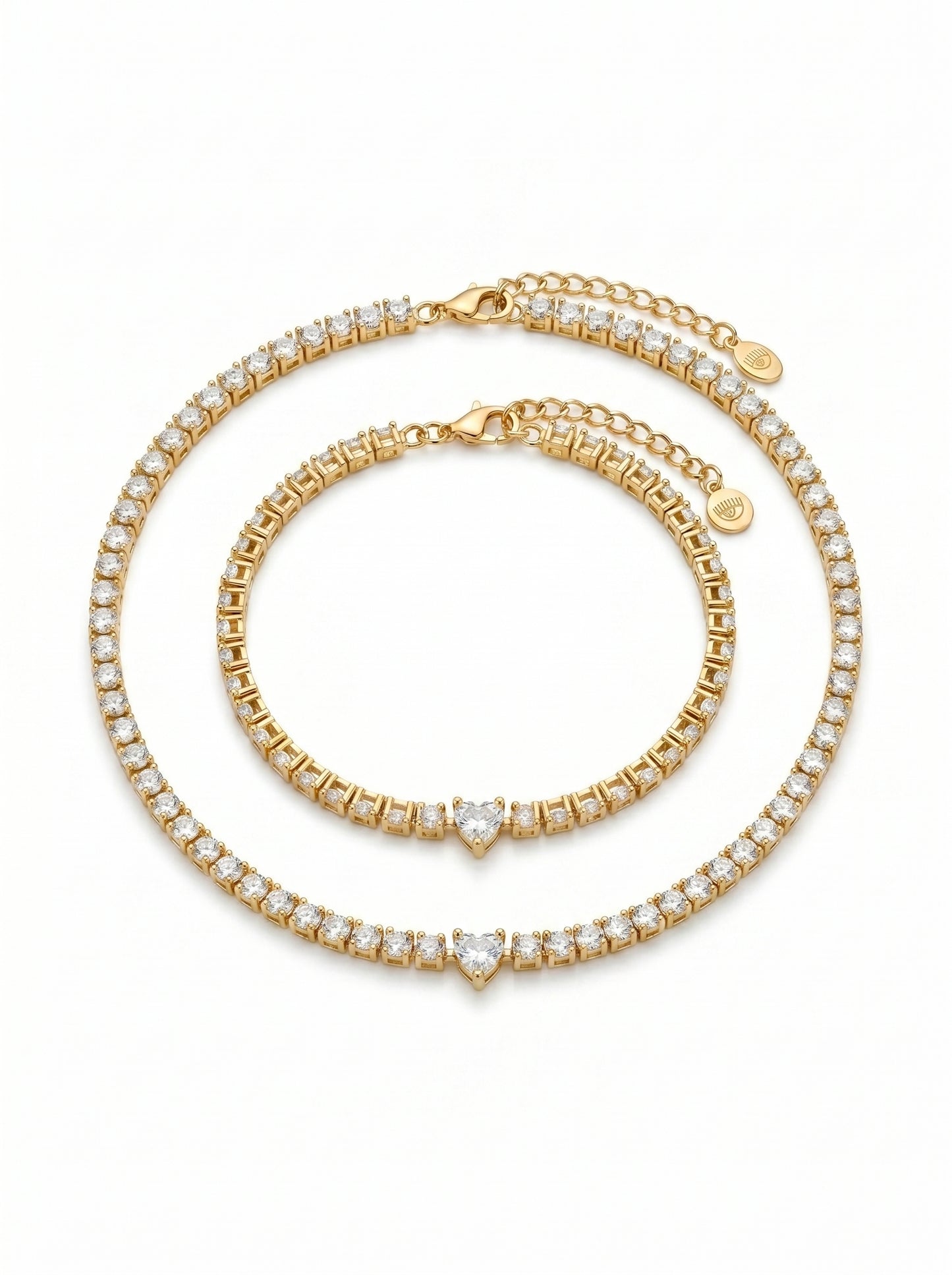 Chiara Ferragni First Love Gold Tennis Set - مجوهرات فضة في مصر