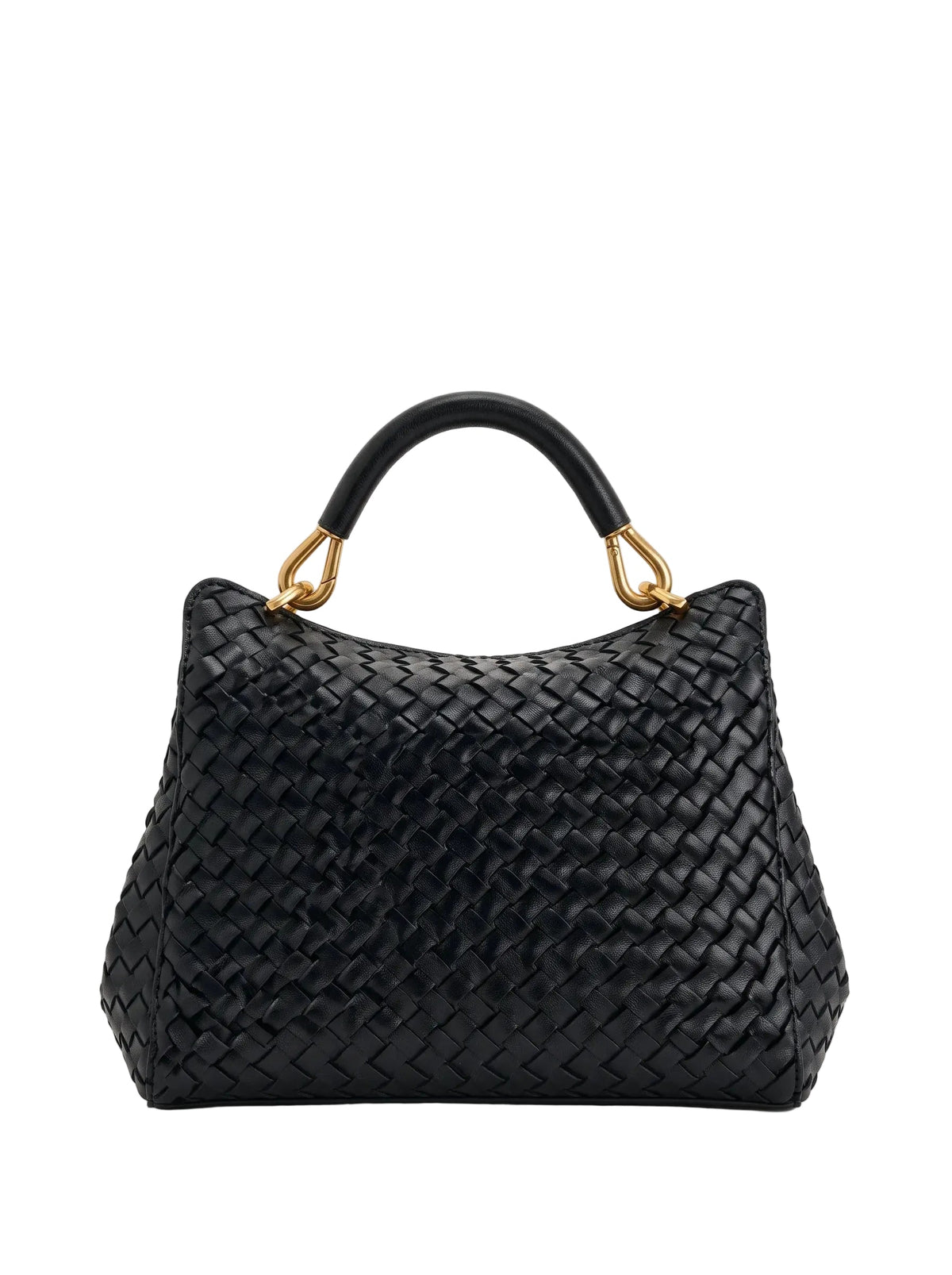 JW PEI Lucia Classic Top Handle Woven Bag silver shopper bags in black, image 5
