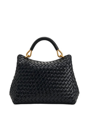 JW PEI Lucia Classic Top Handle Woven Bag silver shopper bags in black, image 5