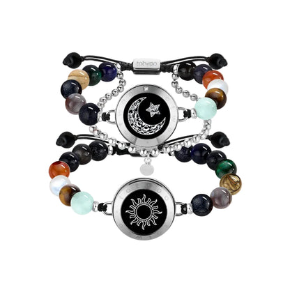 Moon&Star Touch Bracelets with Matching Beads (Solar System Guardian Beads)