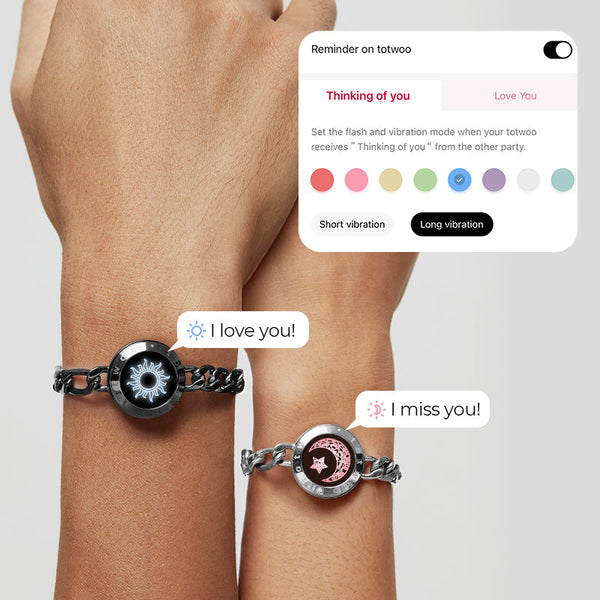 Totwoo Love Sun & Moon Snake Chain Touch Bracelets - مجوهرات فضة في مصر