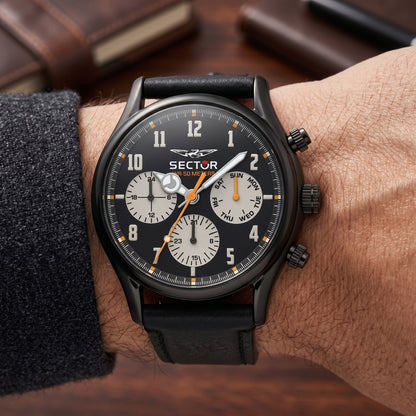 Sector 660 Chronograph – Black Case & Leather Strap