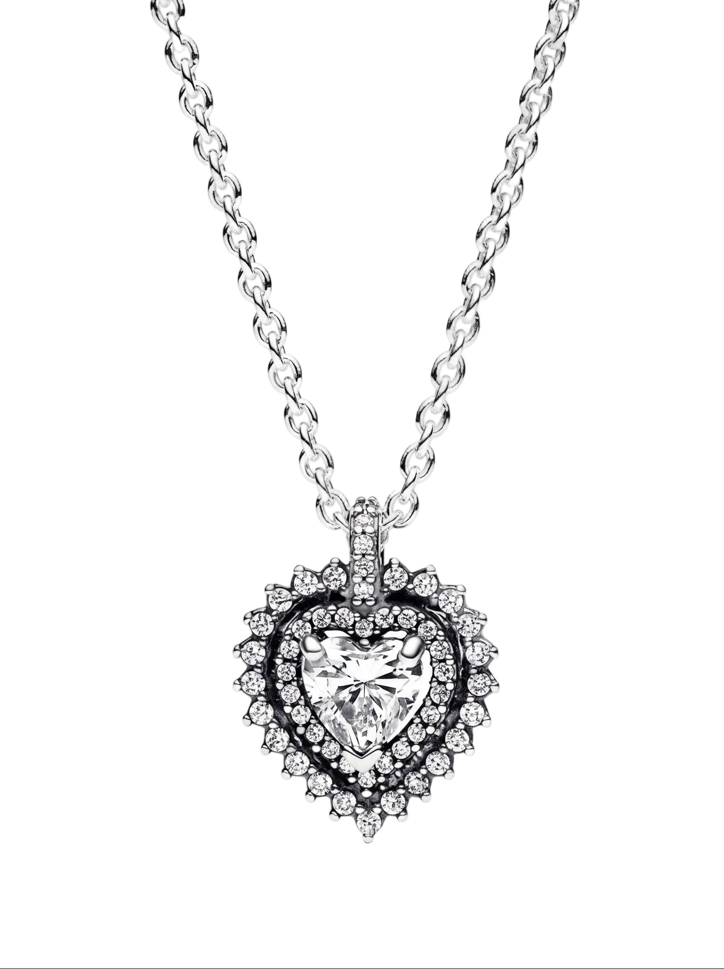 Sparkling Heart Halo Pendant Necklace - sparkling-heart-halo-pendant-necklace