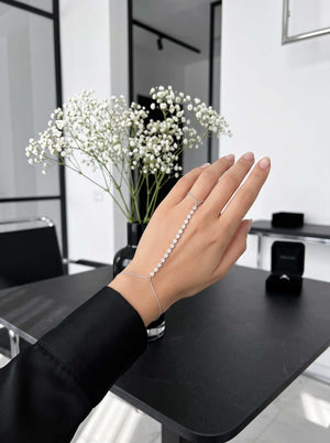 Zircon Tennis Handchain - Women's Sterling Silver Bracelet sterling silver 925 women's sterling silver bracelet, image 2