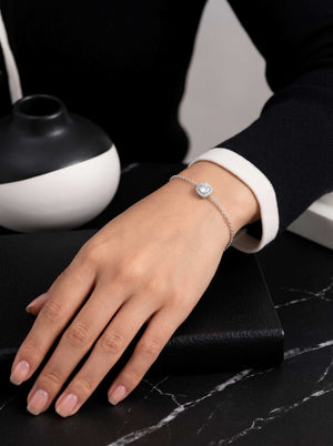 Sparkling Halo Chain Bracelet sterling silver 925 women's sterling silver bracelet, image 4