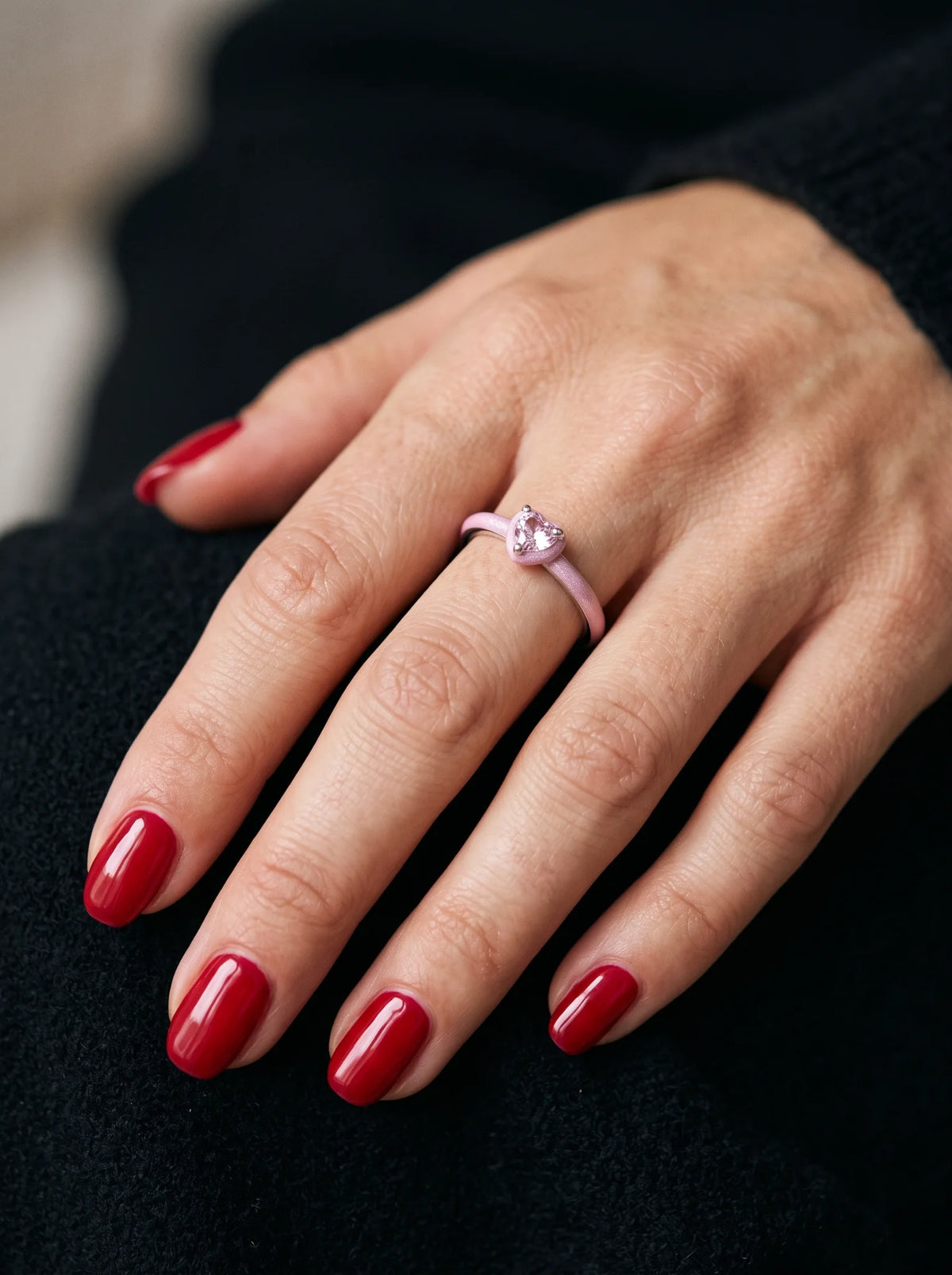 Pink Chakra Heart Ring - view 2